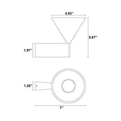 Apollo Wall Light - line drawing.