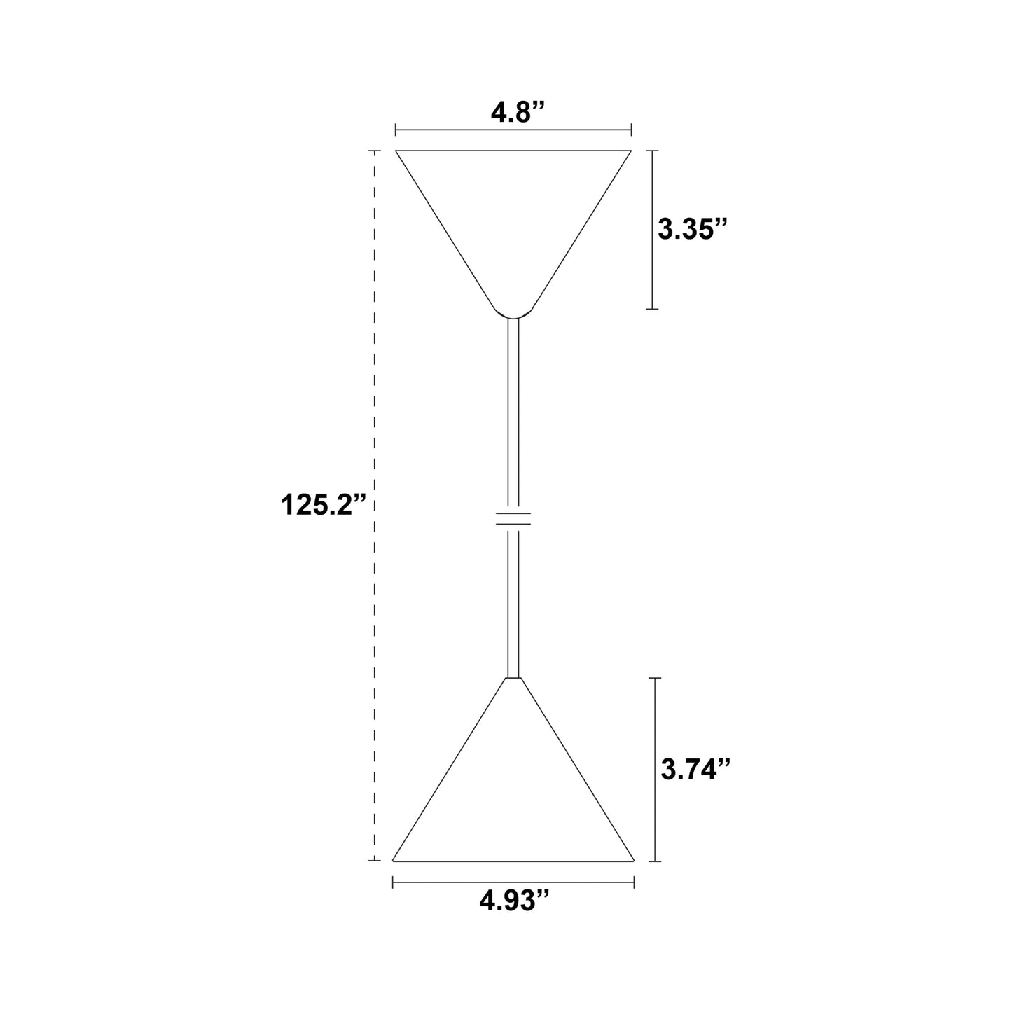 Apollo Zero Pendant Light - line drawing.