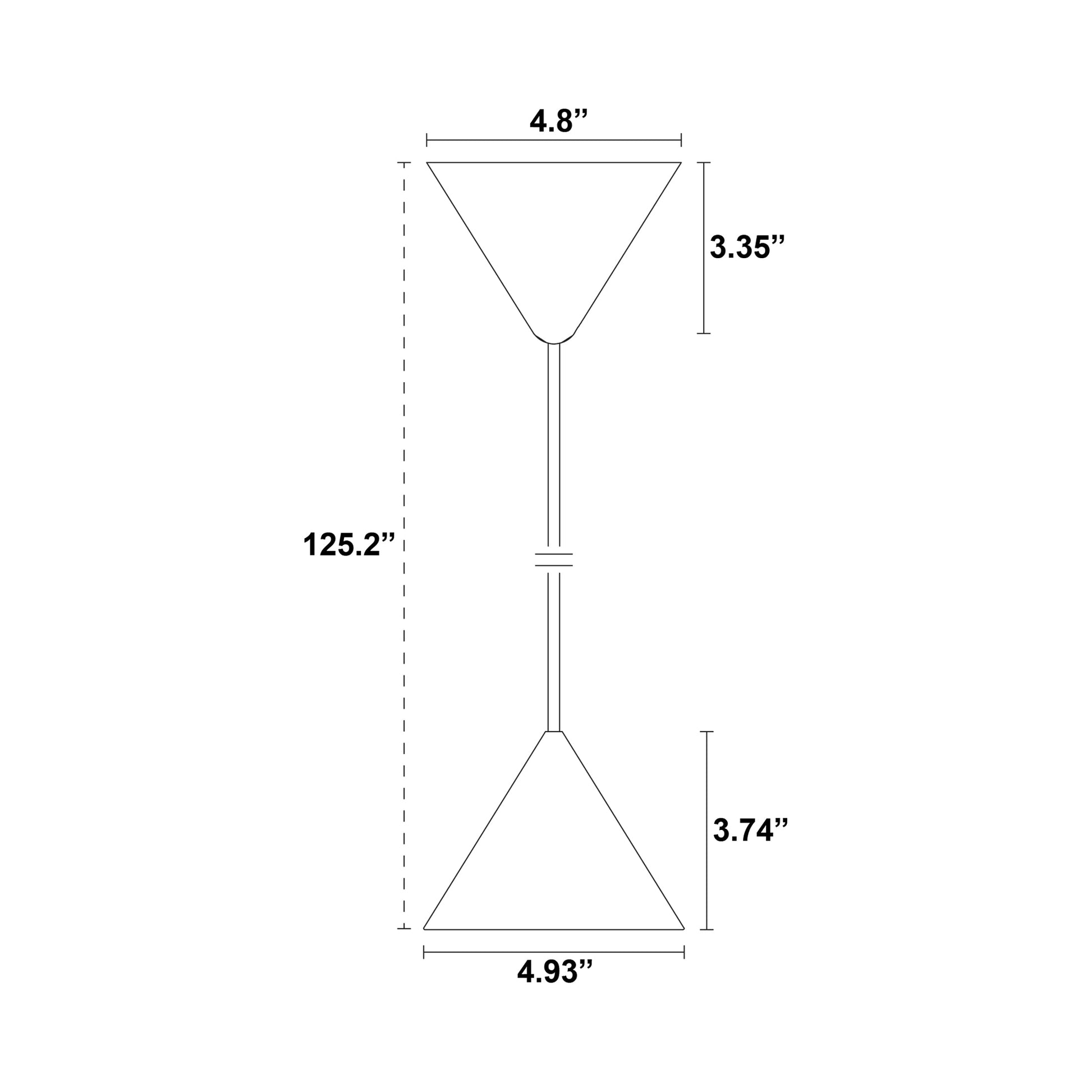 Apollo Zero Pendant Light - line drawing.