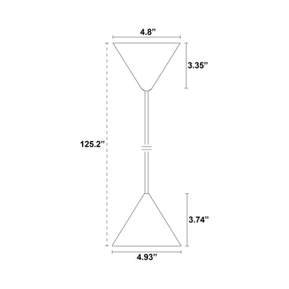 Apollo Zero Pendant Light - line drawing.