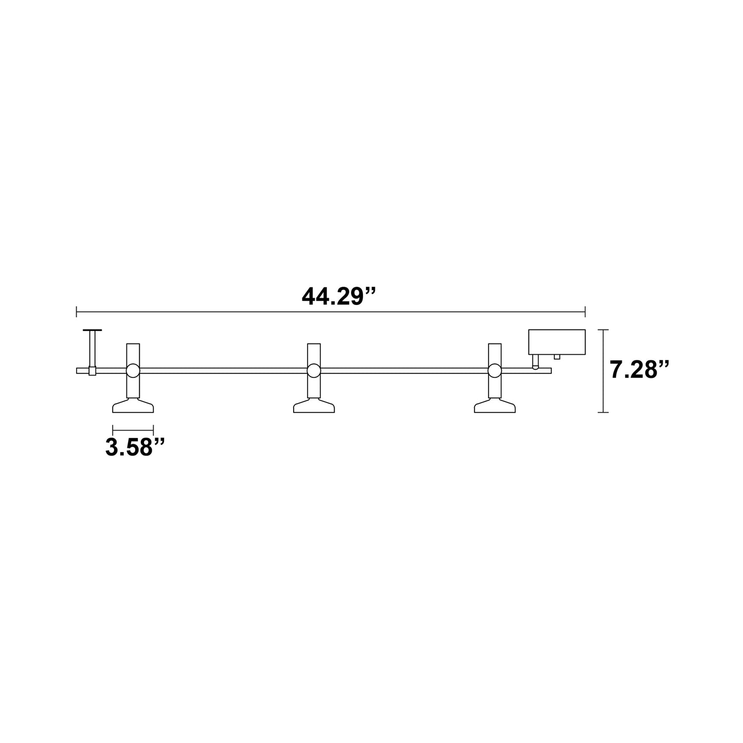 Blend Ceiling Light - line drawing.