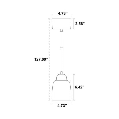 Champagne Pendant Light - line drawing.
