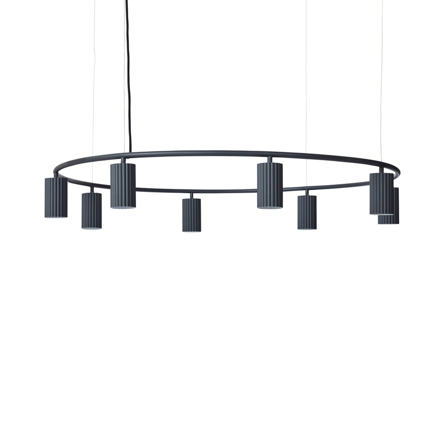 Donna Circle Pendant Light in Black Ink (8-Light).