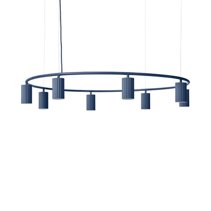 Donna Circle Pendant Light in Midnight Blue (8-Light).