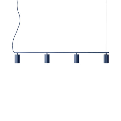 Donna Linear Pendant Light in Midnight Blue.