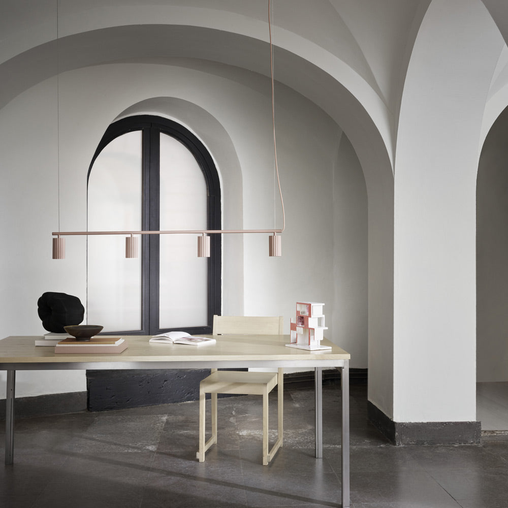 Donna Linear Pendant Light in living room.