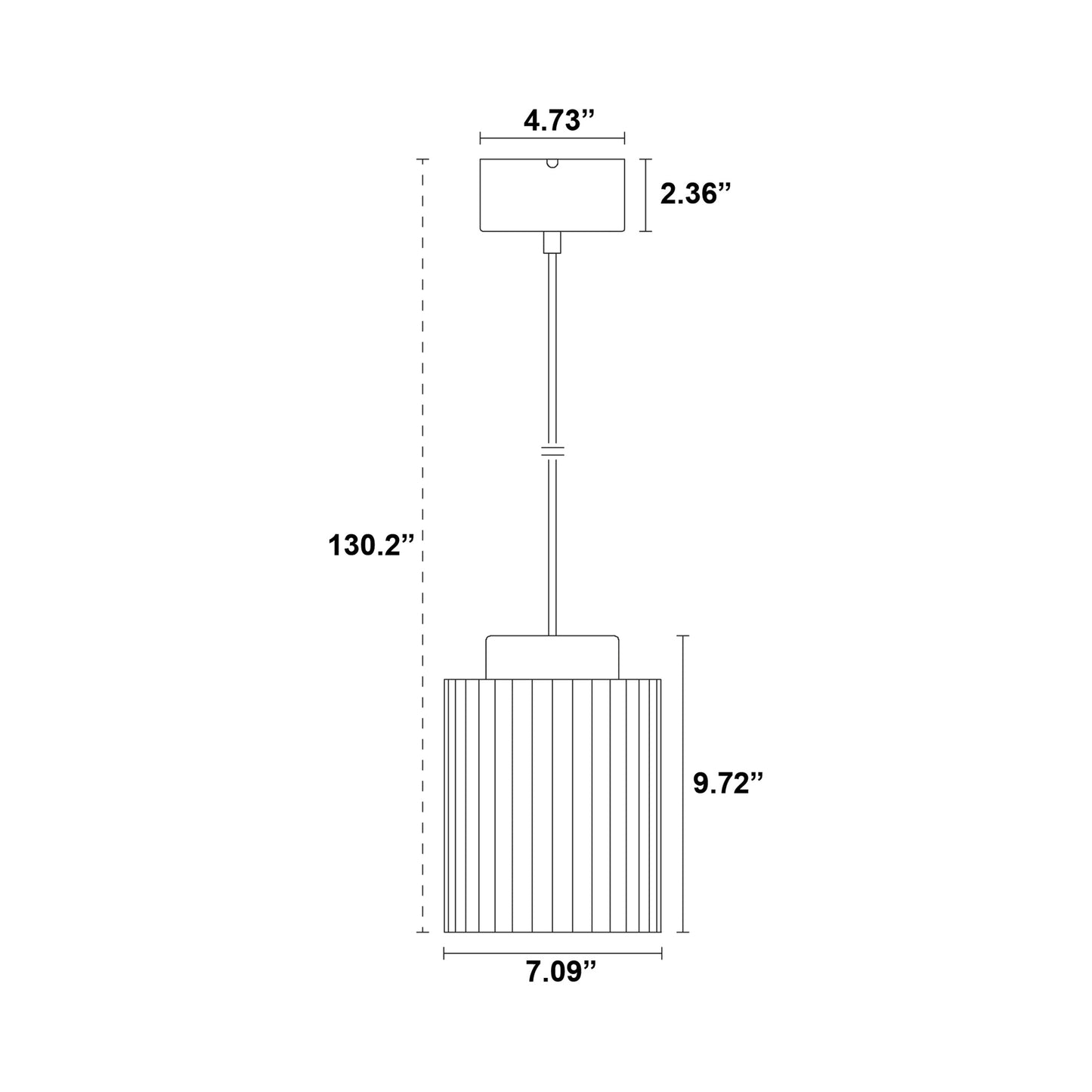 Donna Pendant Light - line drawing.