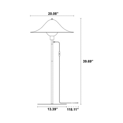 Hans Floor Lamp - line drawing.