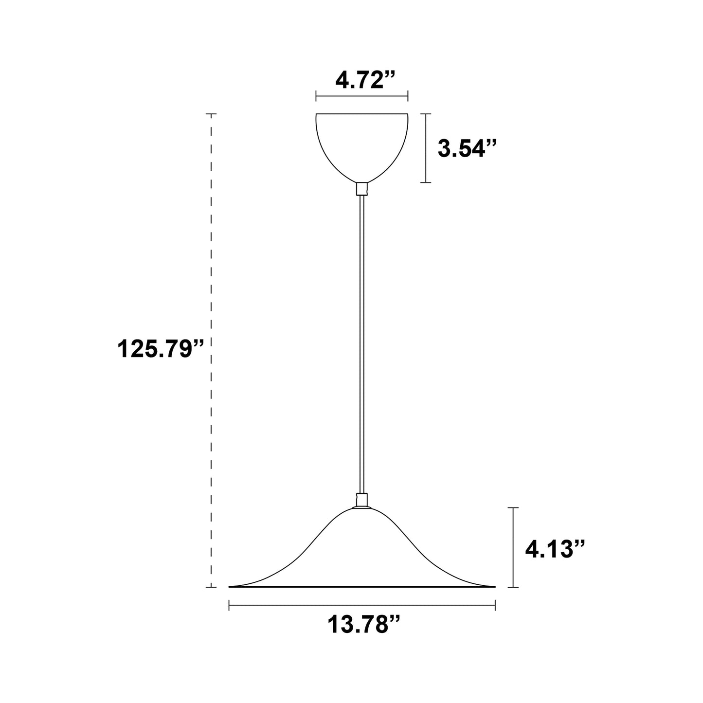 Hans Pendant Light - line drawing.