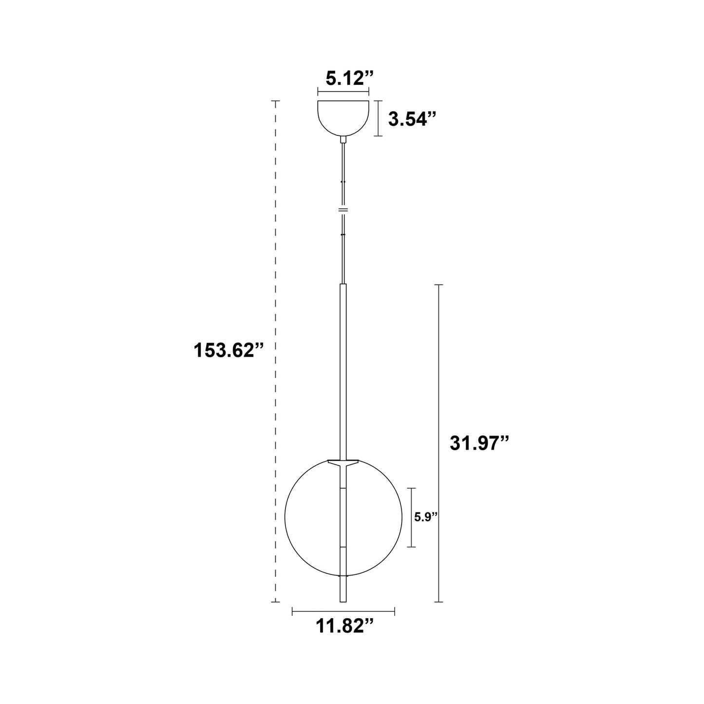 Kandinsky Pendant Light - line drawing.
