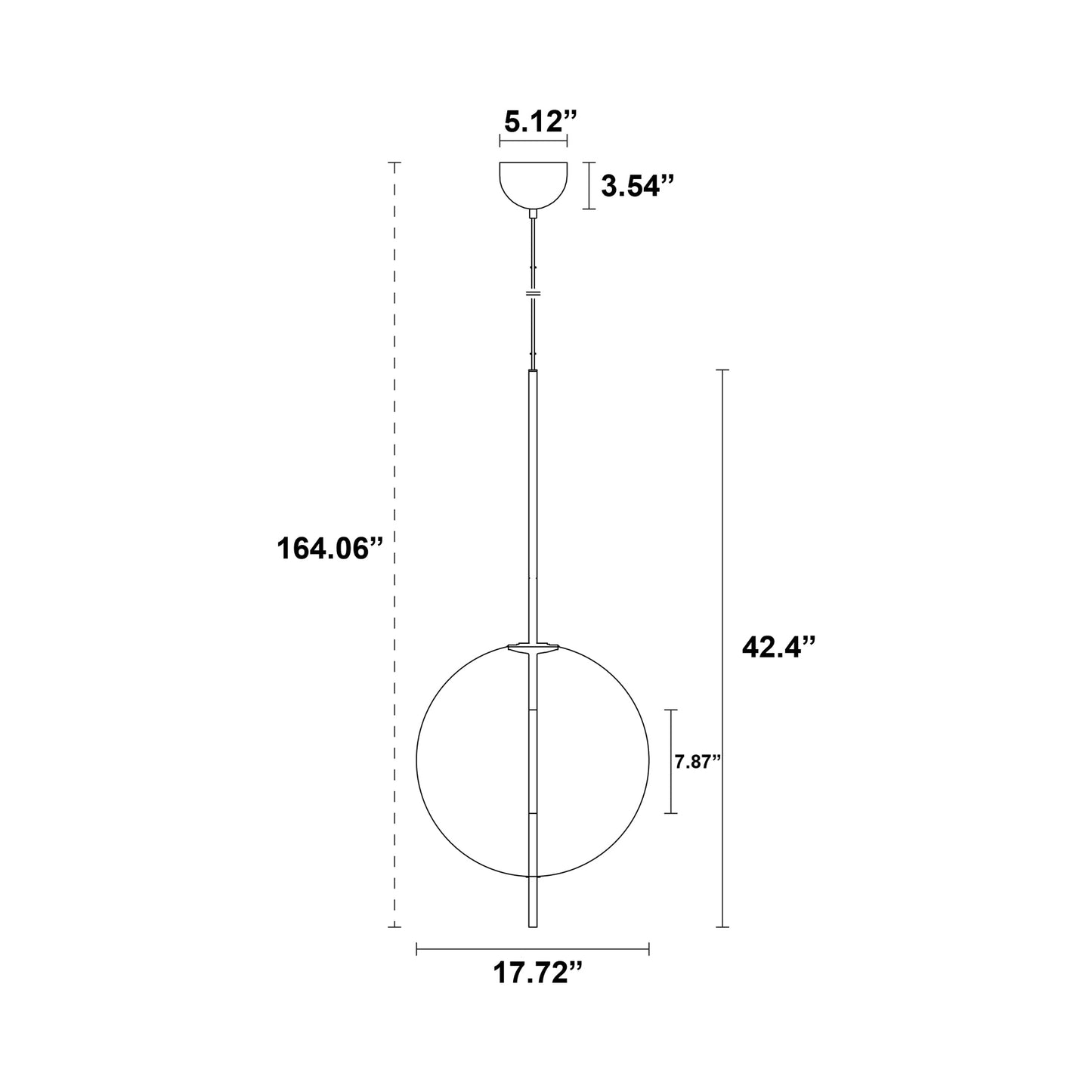 Kandinsky Pendant Light - line drawing.