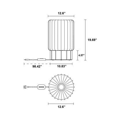 Meter Floor Lamp - line drawing.