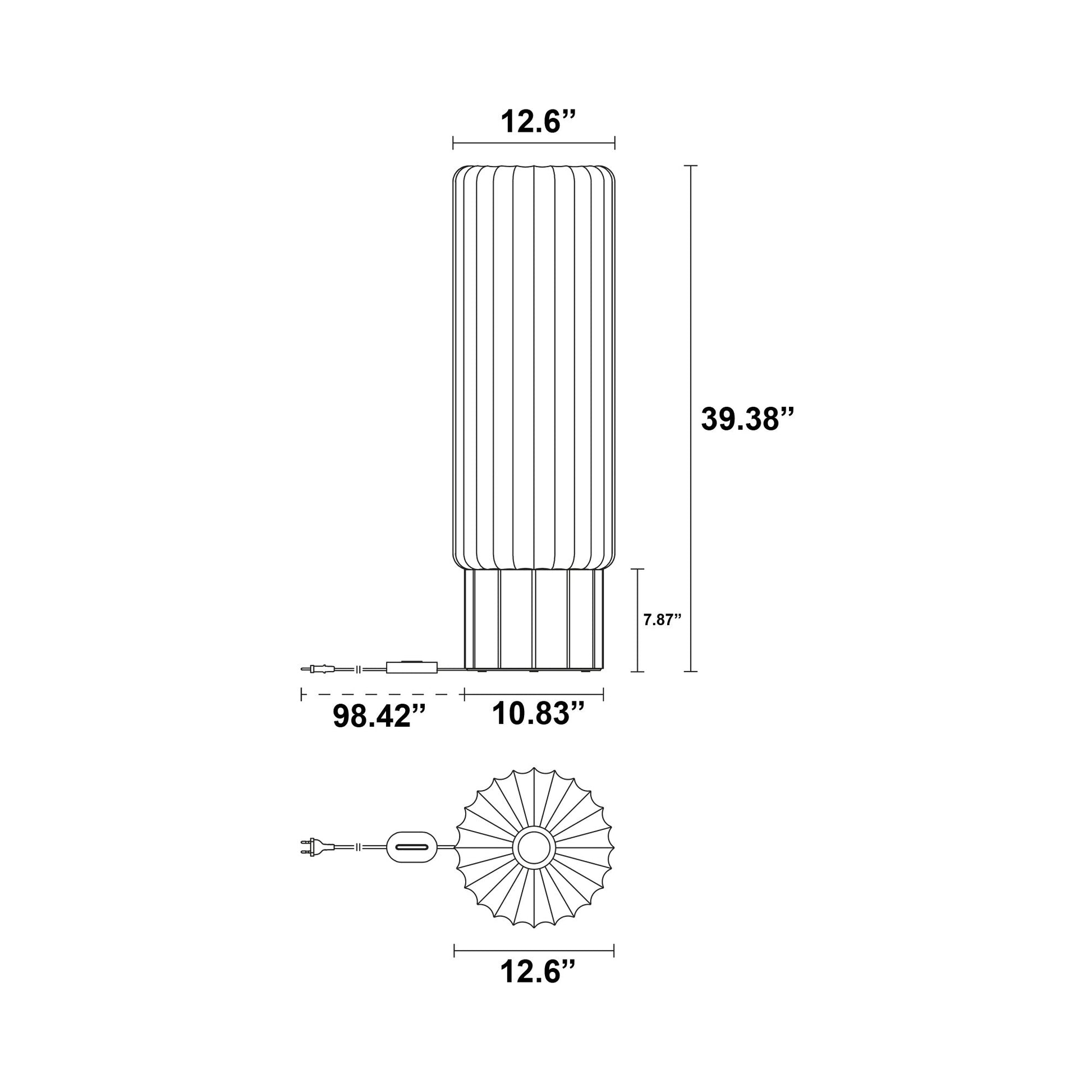 Meter Floor Lamp - line drawing.