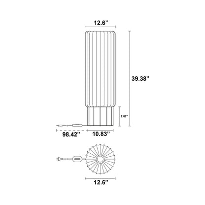 Meter Floor Lamp - line drawing.