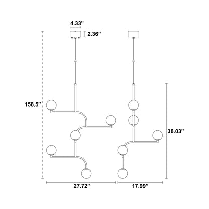 Mobil Pendant Light - line drawing.