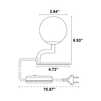 Mobil Table Lamp - line drawing.