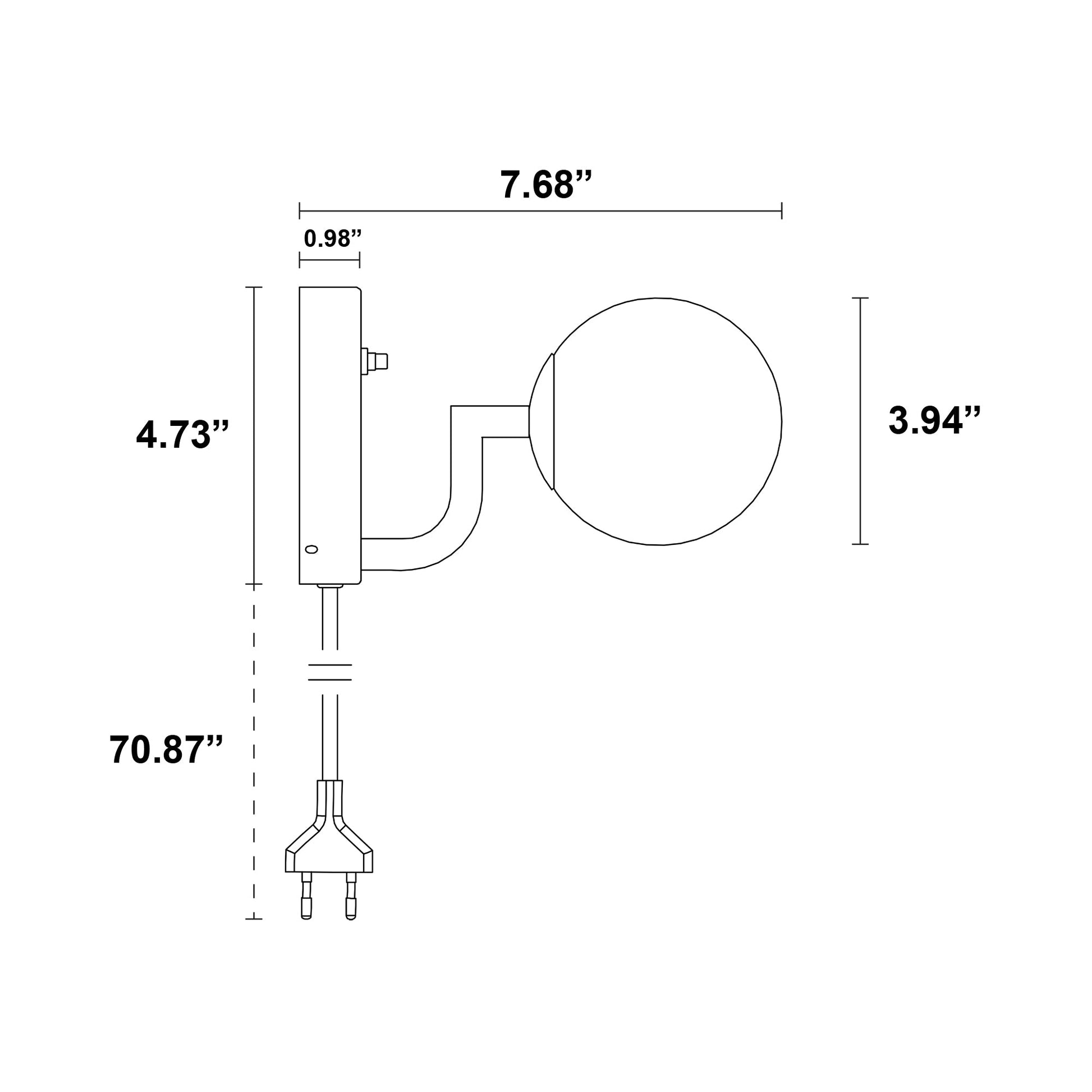 Mobil Wall Light - line drawing.