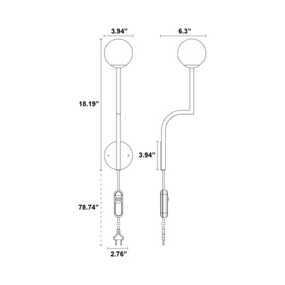 Mobil Wall Light - line drawing.