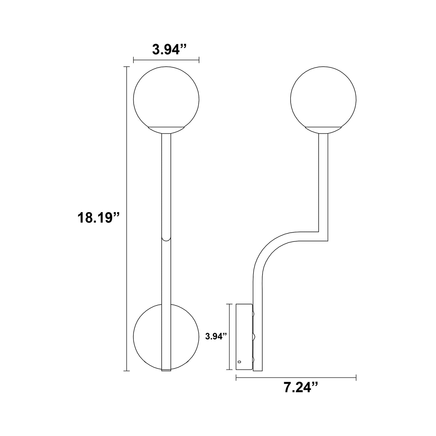 Mobil Wall Light - line drawing.