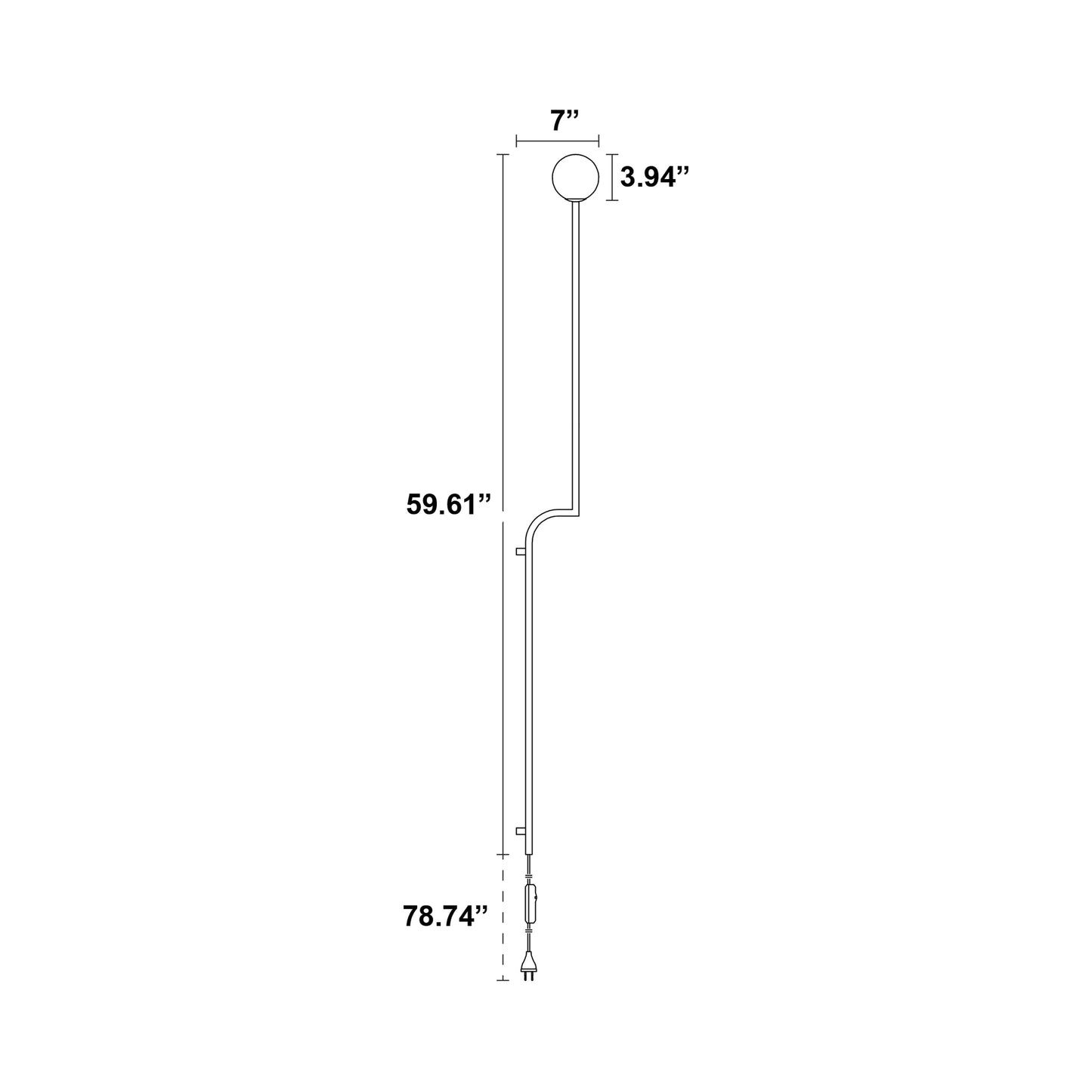 Mobil Wall Light - line drawing.