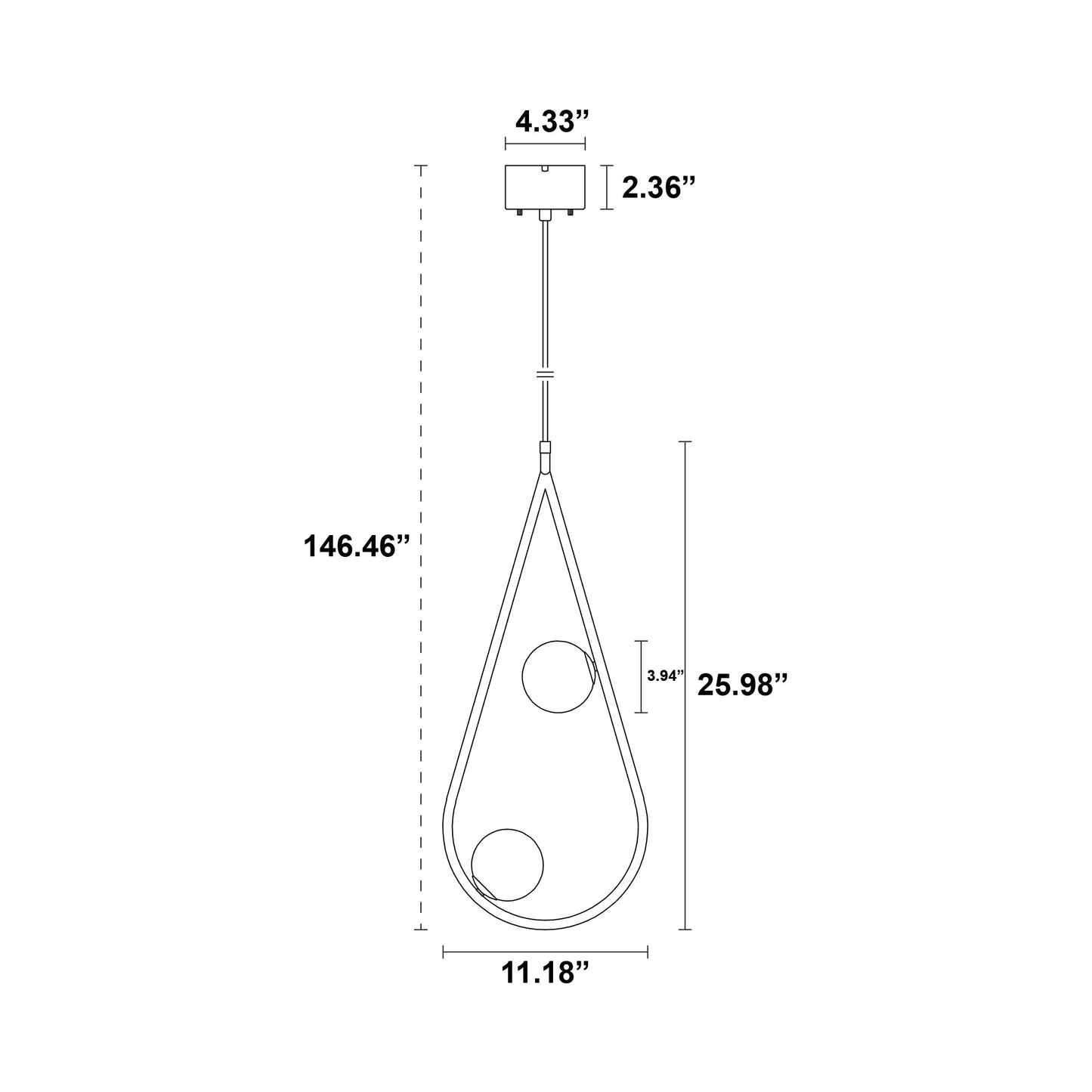 Pearls Pendant Light - line drawing.