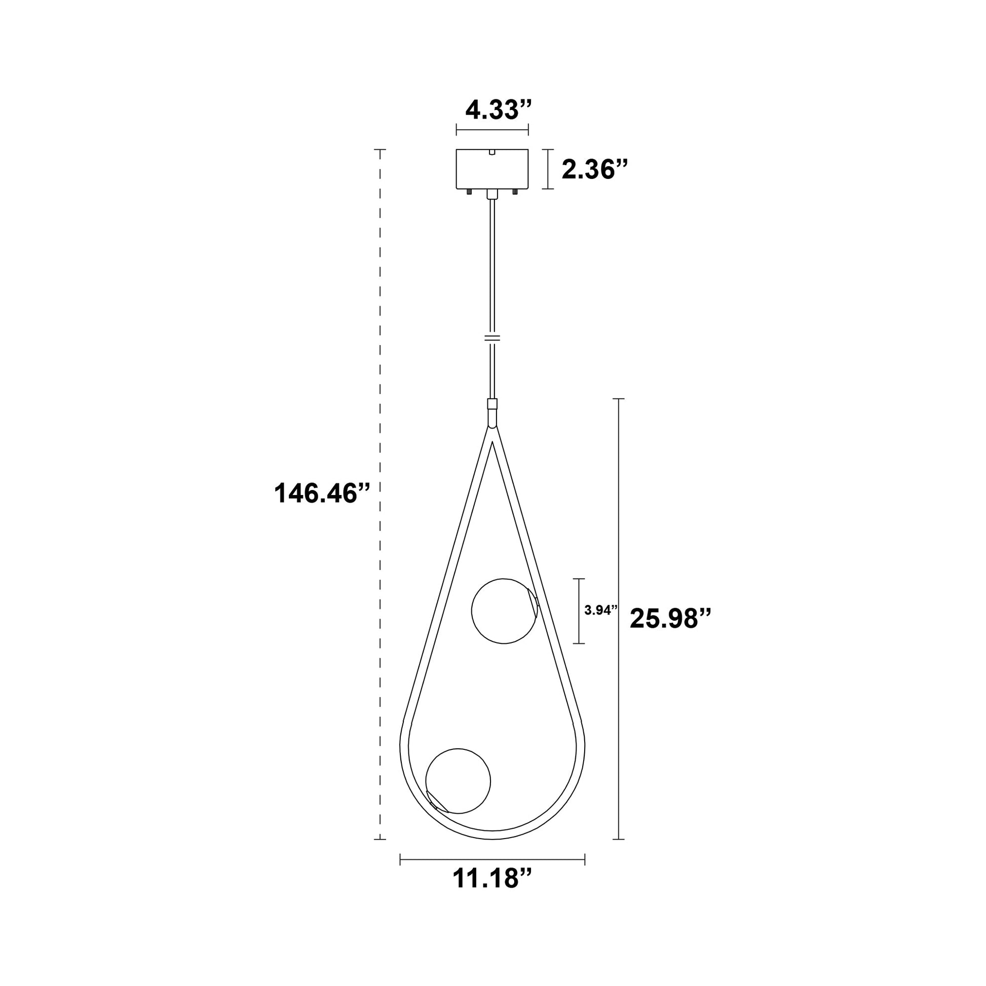 Pearls Pendant Light - line drawing.