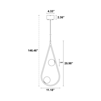 Pearls Pendant Light - line drawing.