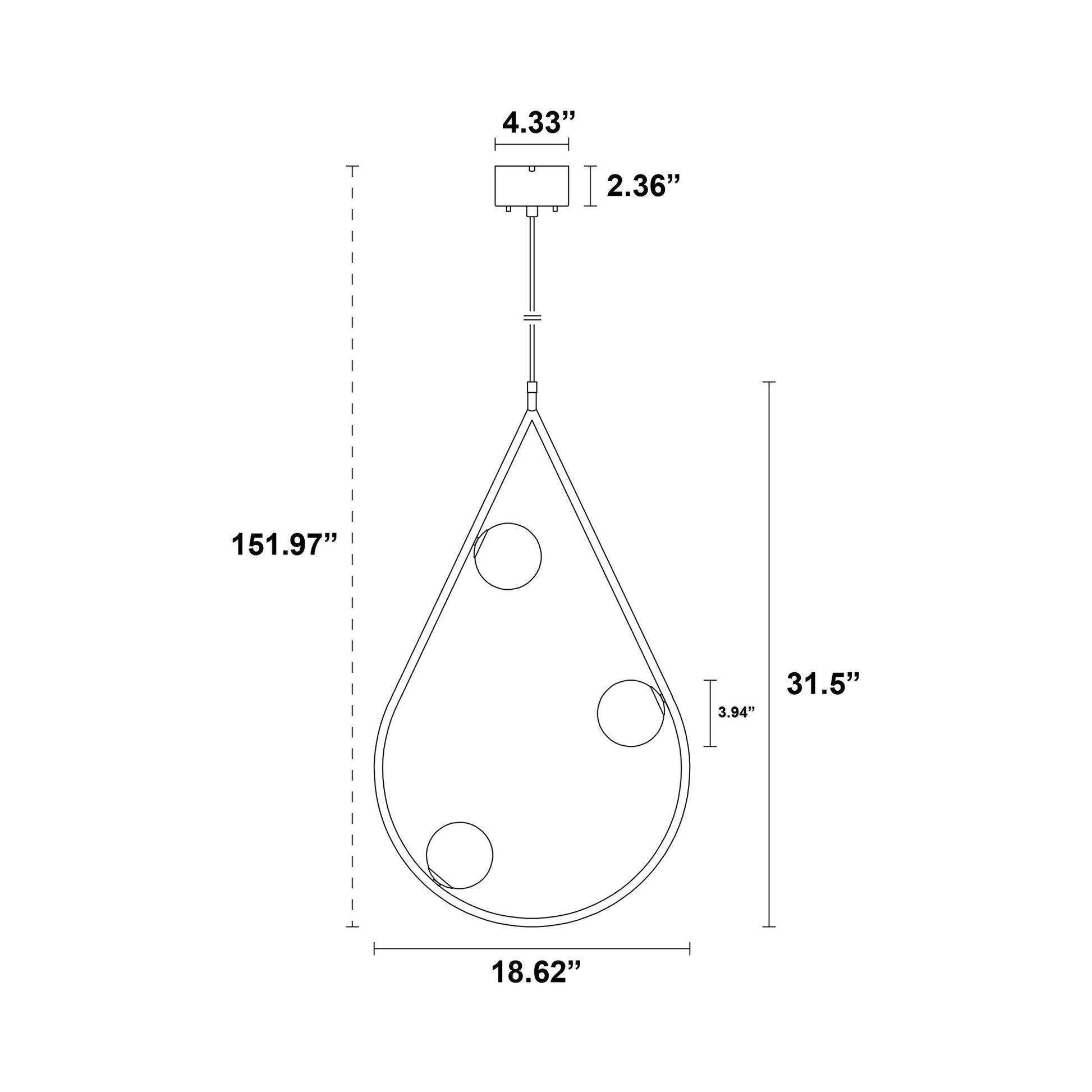 Pearls Pendant Light - line drawing.
