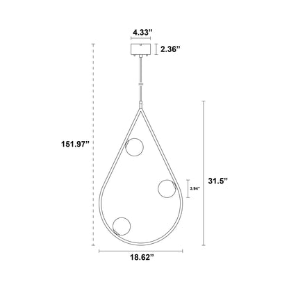 Pearls Pendant Light - line drawing.