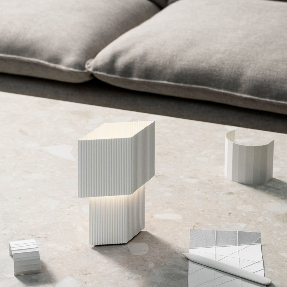 Romb Mini LED Rechargeable Table Lamp in Outside Area.