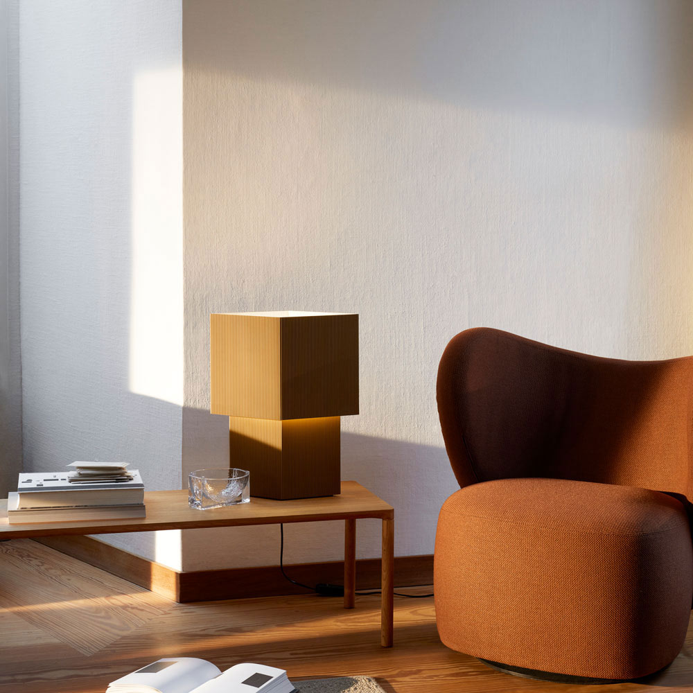 Romb Table Lamp in living room.