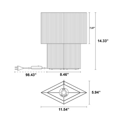 Romb Table Lamp - line drawing.