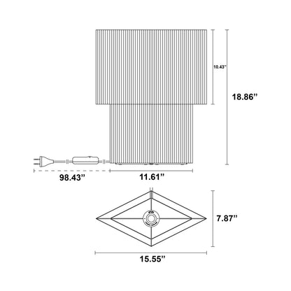 Romb Table Lamp - line drawing.