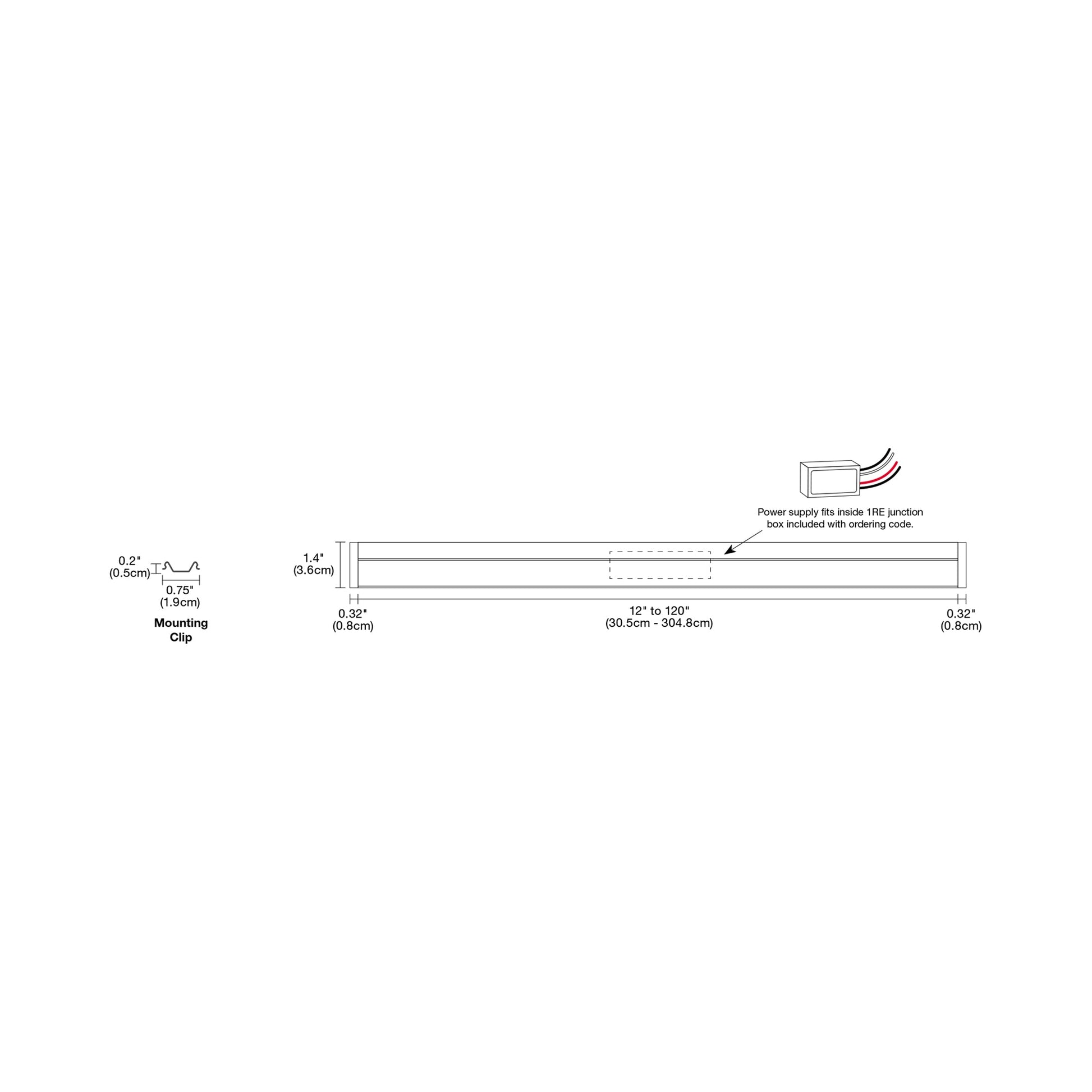 Audrey Vanity 24VDC Remote Power - line drawing.