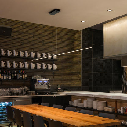 Cirrus LED Linear Pendant Light in dining room.