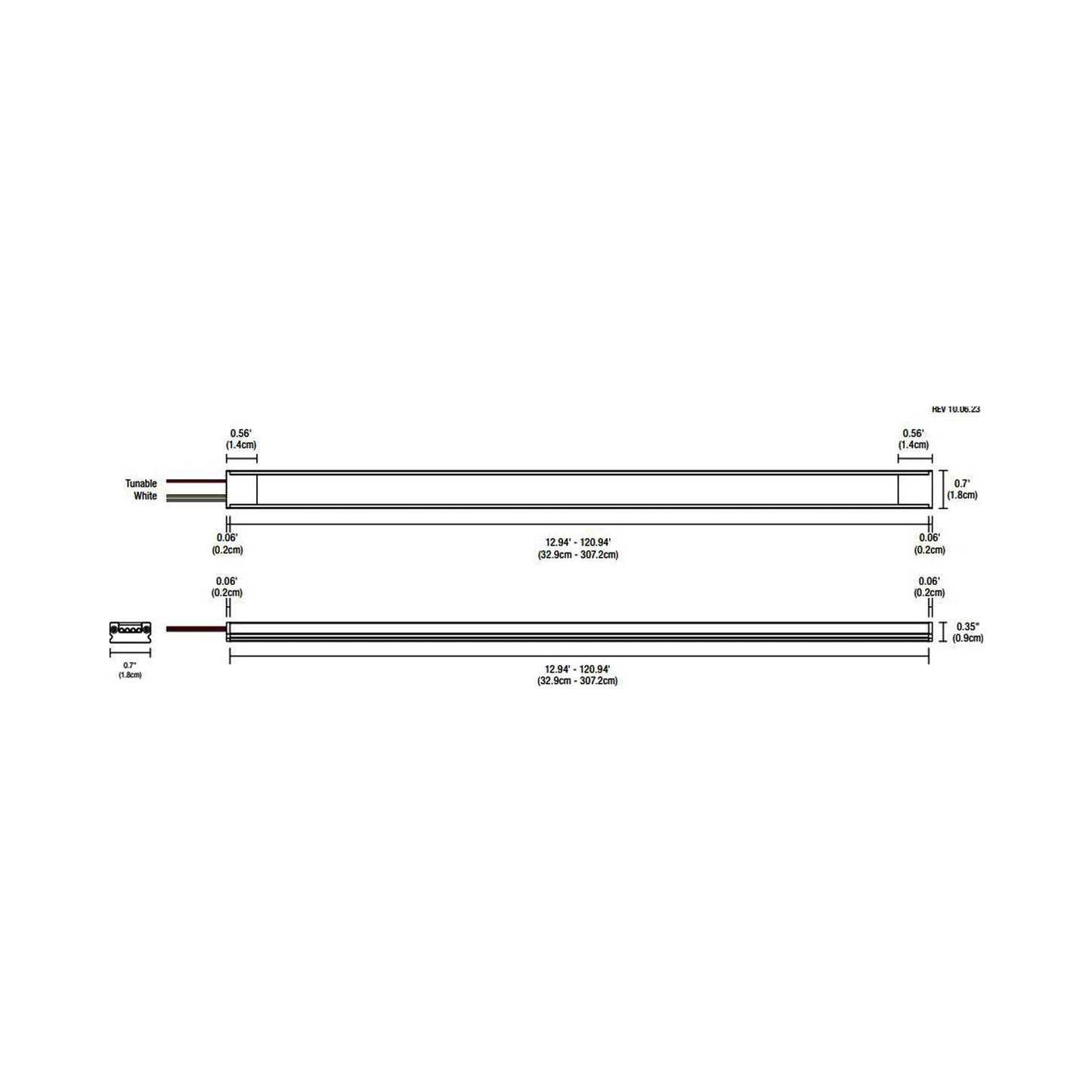 Light Channel LED Lazer Strip Surface Ceiling Mount Light - line drawing.