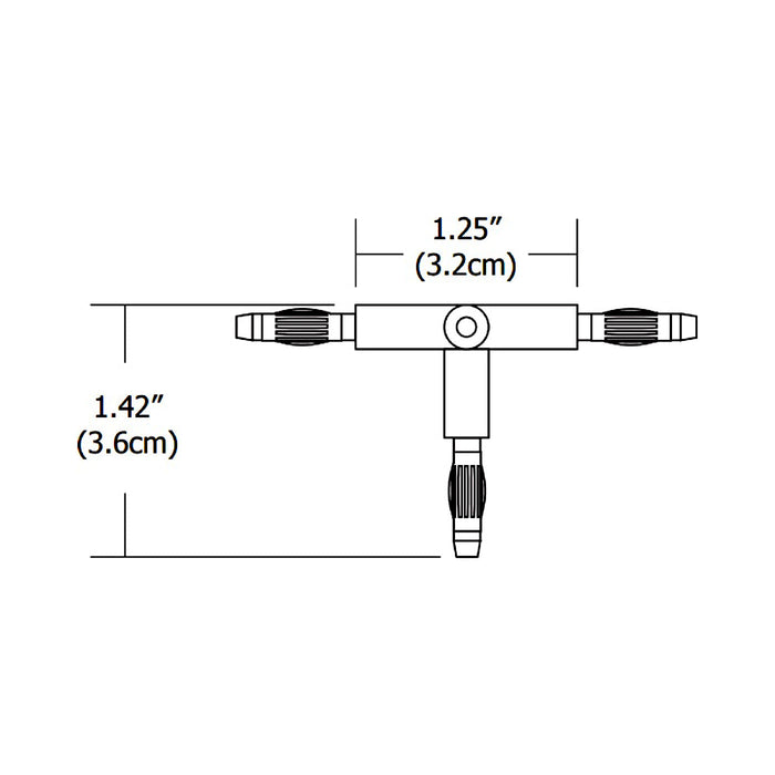 Monorail T-Conductive Connector - line drawing.