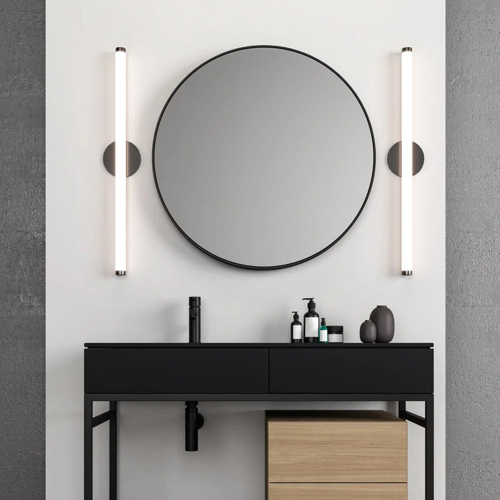 Pipeline LED Vanity Wall Light in bathroom.