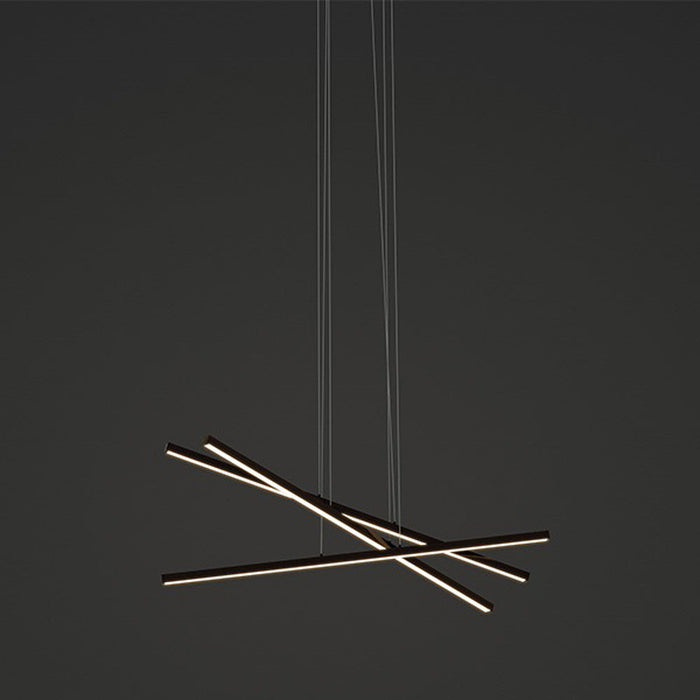 Pix Sticks Cirrus 3-Light 48-Inch LED Pendant Light in Antique Bronze (2700K/4.4W).