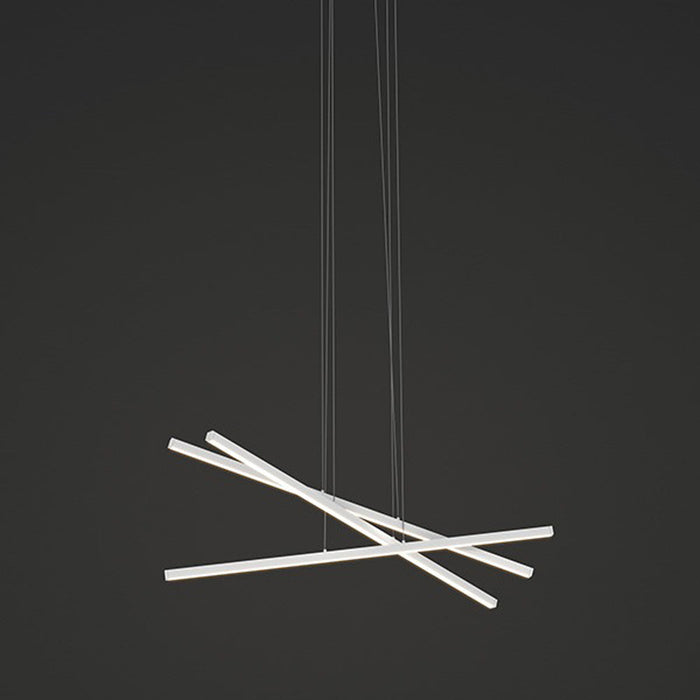 Pix Sticks Cirrus 3-Light 48-Inch LED Pendant Light in White (2700K/4.4W).