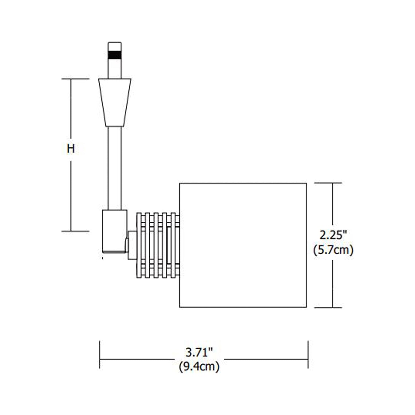 Rebel LED Fast Jack Head - line drawing.