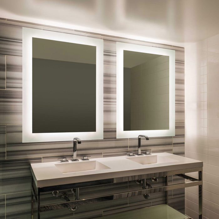 Sail LED Surface Mounted Rectangular Mirror in bathroom.