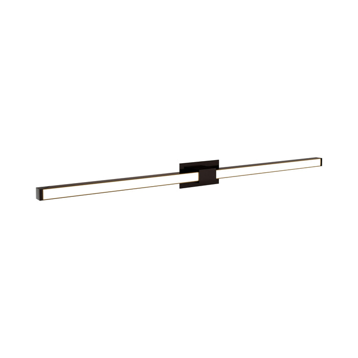 Tie Stix 2-Light 36-Inch LED Vanity Wall Light with Remote Power Supply in Antique Bronze (2.3" x 4.6" Rectangle).
