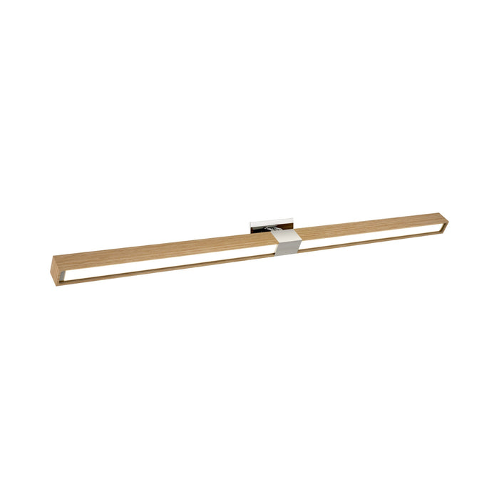 Tie Stix 2-Light Adjustable 24-Inch LED Vanity Wall Light with Remote Power in Chrome/Wood White Oak (1" Rectangle ).