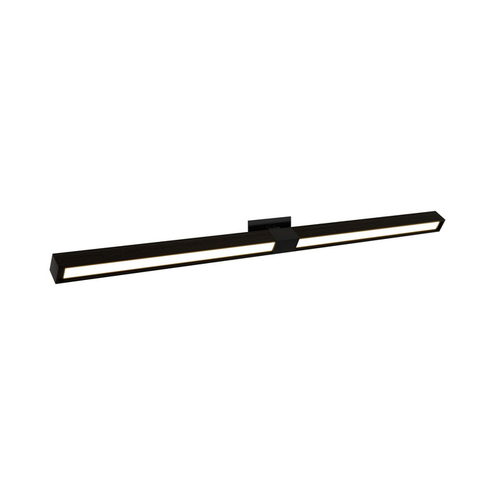 Tie Stix 2-Light Adjustable 24-Inch LED Vanity Wall Light with Remote Power in Satin Black/Wood Espresso (1" Rectangle ).