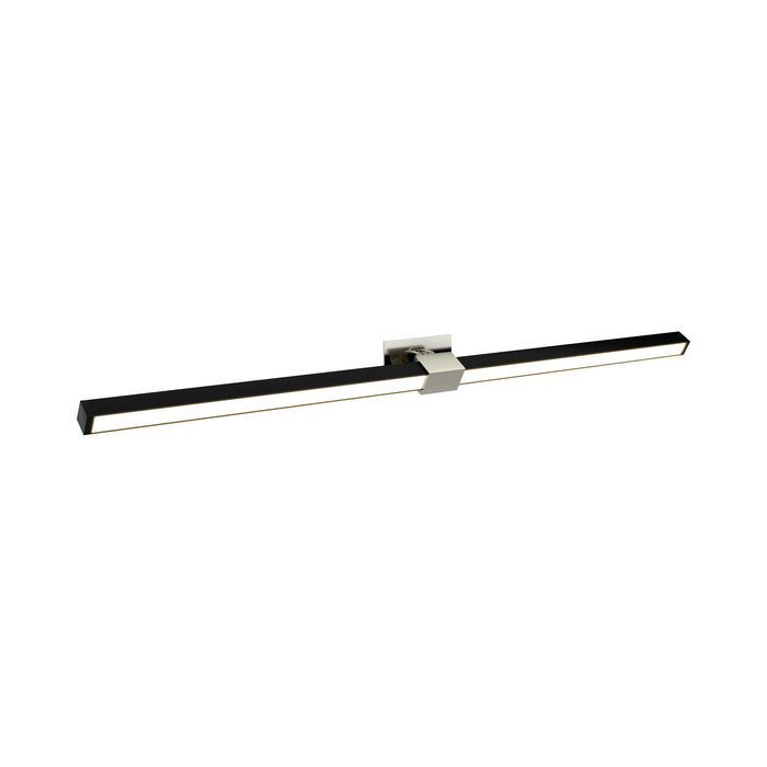Tie Stix 2-Light Adjustable 24-Inch LED Vanity Wall Light with Remote Power in Satin Nickel/Satin Black (1" Rectangle ).