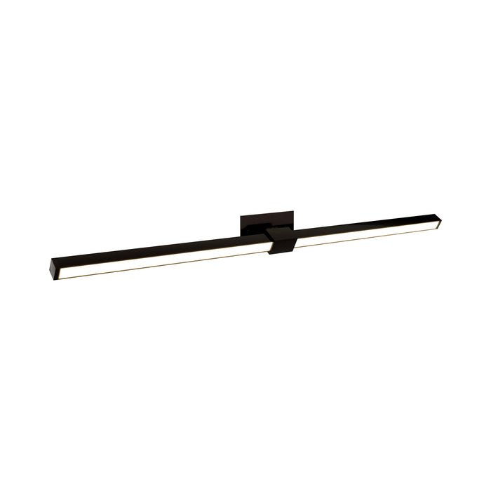 Tie Stix 2-Light Adjustable 24-Inch LED Vanity Wall Light with Remote Power in Antique Bronze (2.3" x 4.6" Rectangle).