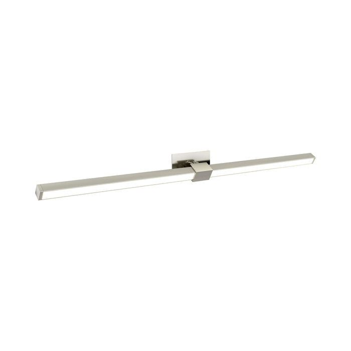 Tie Stix 2-Light Adjustable 24-Inch LED Vanity Wall Light with Remote Power in Satin Nickel (2.3" x 4.6" Rectangle).