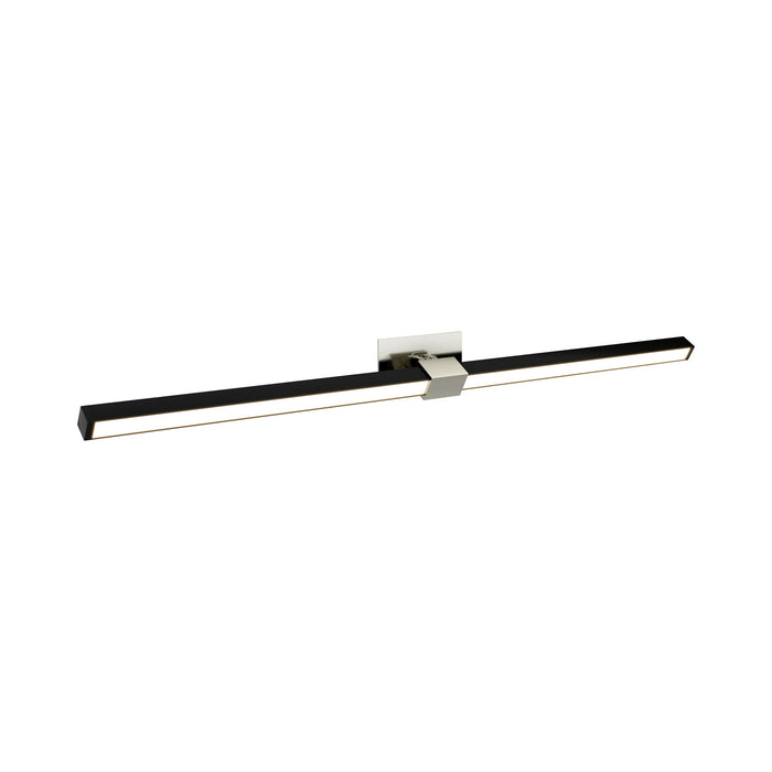 Tie Stix 2-Light Adjustable 24-Inch LED Vanity Wall Light with Remote Power in Satin Nickel/Satin Black (2.3" x 4.6" Rectangle).