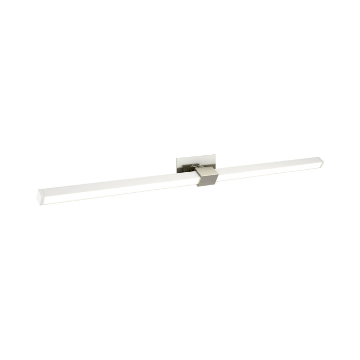 Tie Stix 2-Light Adjustable 24-Inch LED Vanity Wall Light with Remote Power in Satin Nickel/White (2.3" x 4.6" Rectangle).